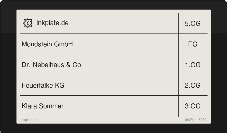 InkPlate - Digitales Briefkastenschild